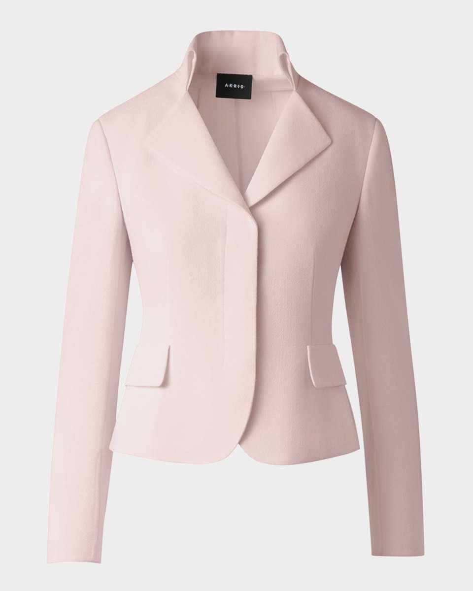 Amber Short Wool Crepe Double-Face Jacket